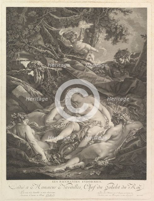 Les Bacchantes Endormies (The Sleeping Bacchantes), 18th century. Creator: Rene Gaillard.