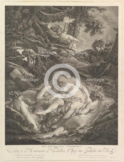 Les Bacchantes Endormies (The Sleeping Bacchantes), 18th century. Creator: Rene Gaillard.