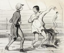 Les Bains à vingt centimes, nouveau style, 1842. Creator: Honore Daumier