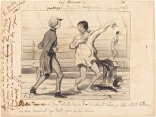 Les bains à vingt centimes, nouveau style, 1842. Creator: Honore Daumier