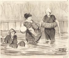 Les baigneuses prudentes, 1847. Creator: Honore Daumier
