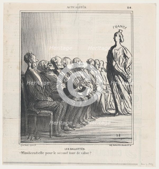 Les Ballottés, 1869.  Creator: Honore Daumier.