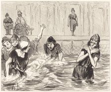 Les barbotteuses, 1847. Creator: Honore Daumier