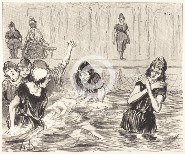 Les barbotteuses, 1847. Creator: Honore Daumier.
