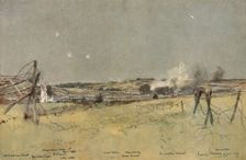 'Les Batailles de l'Artois; L'Eglise d'Ablain et les Fonds de Souchez 1915. Creator: Francois Flameng