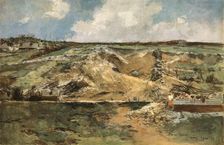 'Les Batailles de l'Artois; Les entonnoirs de Carency 1915. Creator: Francois Flameng