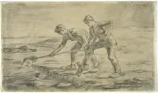 Les bêcheurs (after Millet), 1880. Creator: Gogh, Vincent, van (1853-1890)