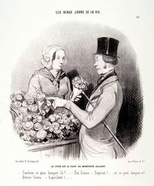 Les Beaux Jours de la Vie. Le Jour oú il Faut se Montrer Galant, 1845. Creator: Honore Daumier