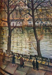 Les Bibliophiles. An autumn day in Paris c1930. Artist: CRW Nevinson