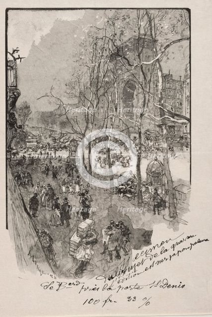Les Boulevards, près de la Porte St. Denis . Creator: Auguste Louis Lepère (French, 1849-1918).