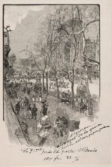 Les Boulevards, près de la Porte St. Denis . Creator: Auguste Louis Lepère (French, 1849-1918)