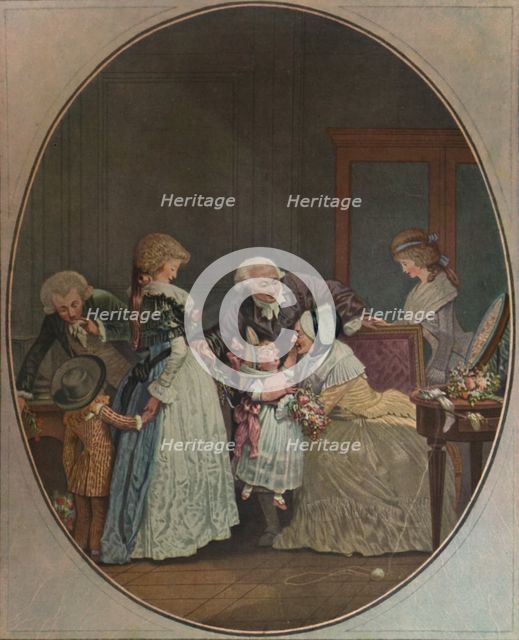 'Les Bouquets, Ou La Fete De La Grand'Maman', 1788, (1913). Artist: Philibert Louis Debucourt.