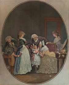 Les Bouquets, Ou La Fete De La Grand'Maman 1788, (1913). Artist: Philibert Louis Debucourt