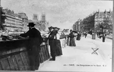 Les Bouquinistes sur les Quais, Paris (Booksellers of Paris), 1900. Creator: Unknown