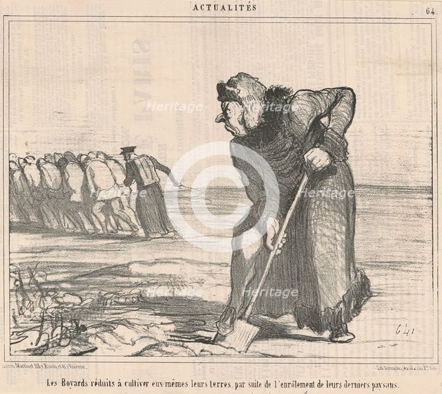 Les Boyards réduits a cultiver ..., 19th century. Creator: Honore Daumier.