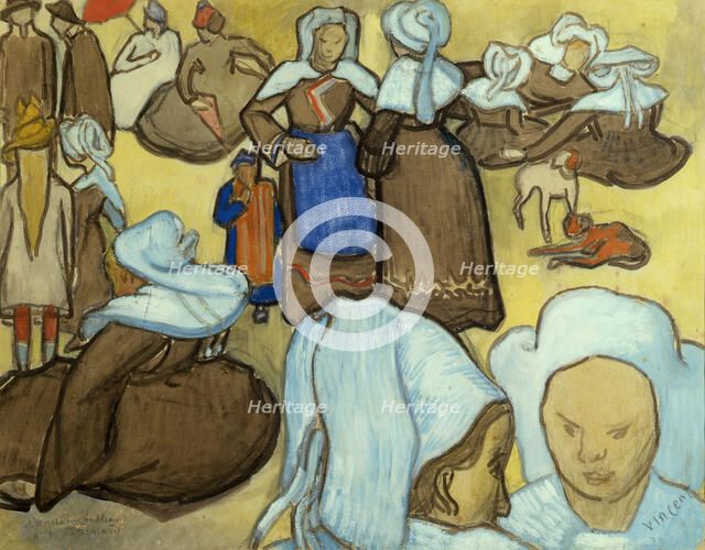 Les bretonnes et le pardon de Pont Aven, 1888. Creator: Gogh, Vincent, van (1853-1890).