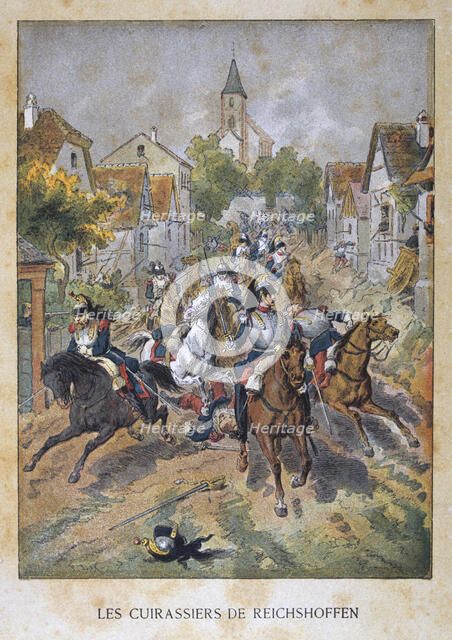 'Les Cuirassiers de Reichshoffen', 6th August 1870, Franco-Prussian War, 1870-1871. Artist: Unknown