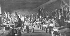 Les camps de represailles; au camp de Szczuezyn - que se prononce Tchoutchine - en..., 1916. Creator: Unknown