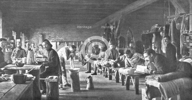 'Les camps de represailles; au camp de Szczuezyn - que se prononce Tchoutchine - en..., 1916. Creator: Unknown.