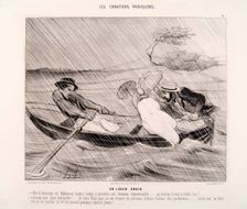 Les Canotiers Parisiens-Un Leger Grain, 1843. Creator: Honore Daumier