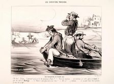 Les Canotiers Parisiens. Une rencontre en pleine eau, 1843. Creator: Honore Daumier