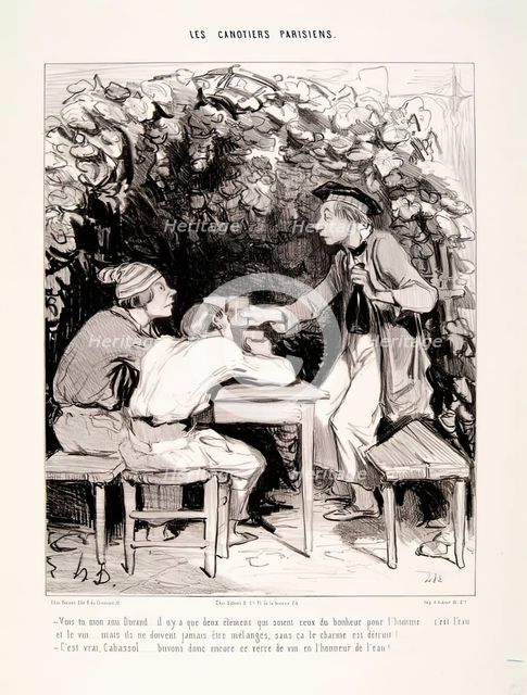 Les Canotiers Parisiens.-Vois-tu Mon ami Durand.., 1843. Creator: Honore Daumier.