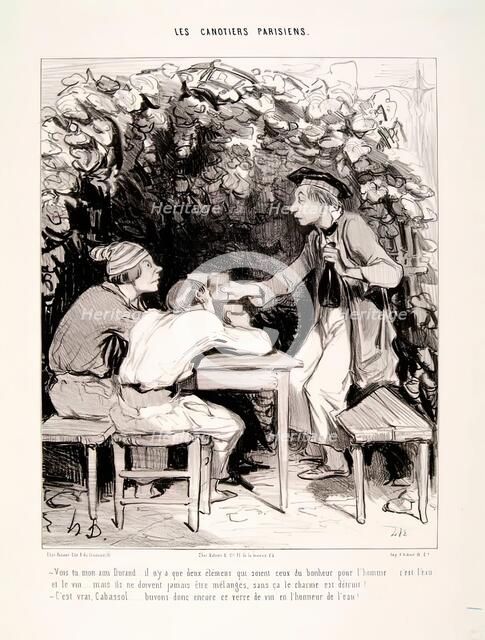 Les Canotiers Parisiens.-Vois-tu Mon ami Durand.., 1843. Creator: Honore Daumier.