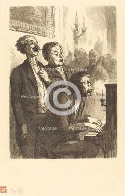 Les Chanteurs de salon, 1862. Creator: Charles Maurand.