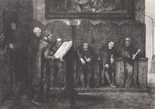 Les chantres Espagnols - Le Lutre (The Spanish cantors, or The lectern), 1865. Creator: Alphonse Legros