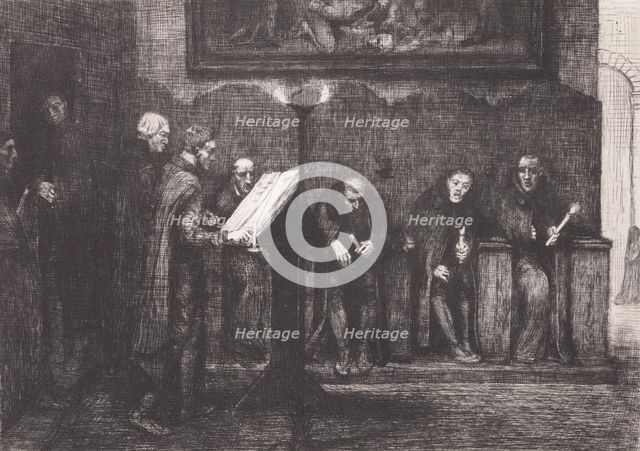 Les chantres Espagnols - Le Lutre (The Spanish cantors, or The lectern), 1865. Creator: Alphonse Legros.