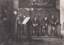 Les chantres Espagnols - Le Lutre (The Spanish cantors, or The lectern), 1865. Creator: Alphonse Legros