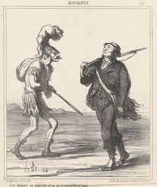 Les chasses se suivent et ne se ressemblent pas, 19th century. Creator: Honore Daumier