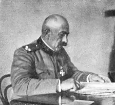 Les chefs de l'Armee serbe; Le nouveau ministre de la Guerre, le general Bojidar..., 1916. Creator: Unknown