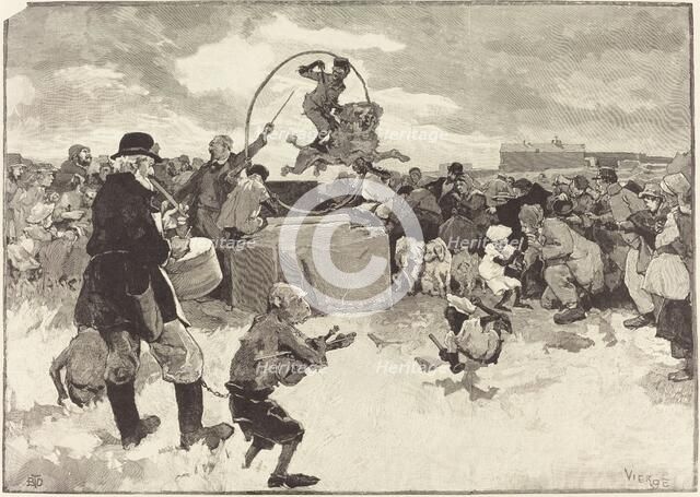 Les Chiens savants, 1883. Creator: Daniel Urrabieta Vierge.