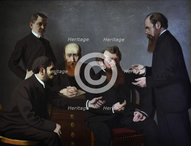 Les cinq peintres (Five painters): Félix Vallotton, Pierre Bonnard, Édouard Vuillard... 1902-1903. Creator: Vallotton, Felix Edouard (1865-1925).