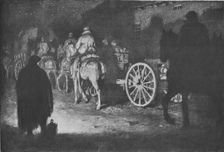 Les combats de Verdun. Les deplacements de troupes: passage d'artillerie dans un village 1916. Creator: Georges Leroux