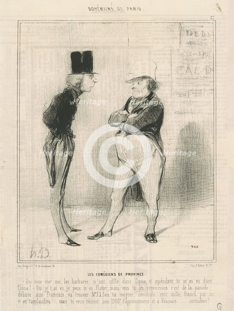 Les comédiens de province, 1842.  Creator: Honore Daumier.