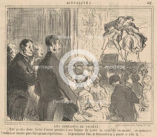 Les comédiens de société, 19th century. Creator: Honore Daumier.