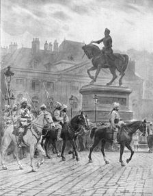 Les contingents de l'Inde en France; A Orleans, des Lanciers du Bengale 1914. Creator: J Simont