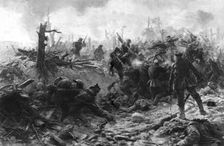 Les Corps a Corps du "Devils Wood"; Les Anglais enlevent a la Baionnette..., 1916 (1924) Creator: Unknown