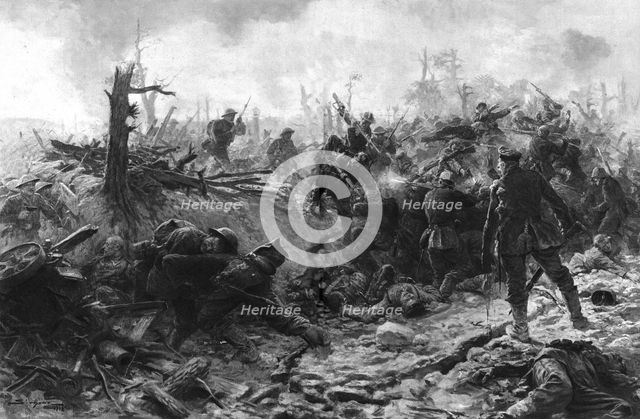 'Les Corps a Corps du "Devils Wood"; Les Anglais enlevent a la Baionnette..., 1916 (1924) Creator: Unknown.