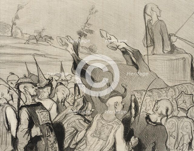 Les Courses de chevaux, 1844. Creator: Honore Daumier.