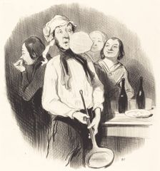 Les Crêpes, 1845. Creator: Honore Daumier