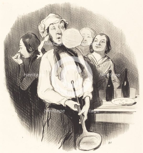 Les Crêpes, 1845. Creator: Honore Daumier.