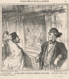 Les crétins! ... On leur peint un tableau religieux..., 19th century. Creator: Honore Daumier