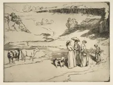 Les Demoiselles du village, 1869. Creator: Felix Bracquemond