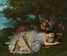Les demoiselles des bords de la Seine (été), 1857. Creator: Gustave Courbet