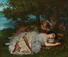 Les demoiselles des bords de la Seine (été), 1857. Creator: Gustave Courbet