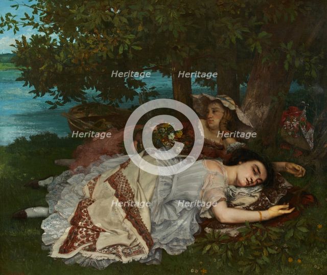 Les demoiselles des bords de la Seine (été), 1857. Creator: Gustave Courbet.