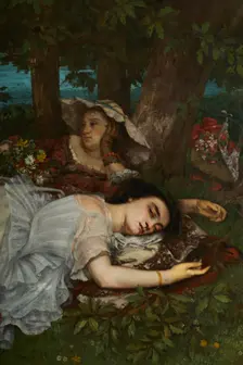 Les demoiselles des bords de la Seine (été), 1857. Creator: Gustave Courbet